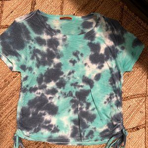 New! Tye Dye short sleeve cinch side t shirt woman sz L